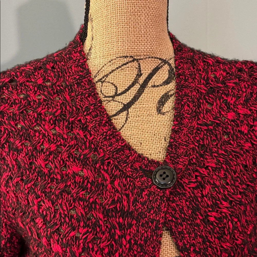 Ruby Rd Marled One Button-Front Cardigan - Picture 2 of 11